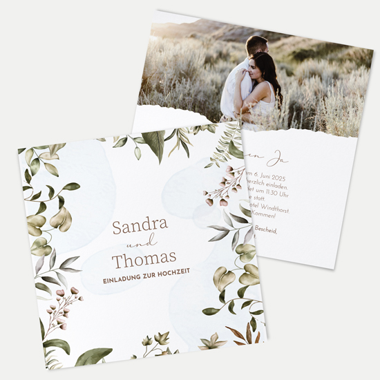 Postkarte Quadrat 148 x 148 mm - Boho "Nature Hold"