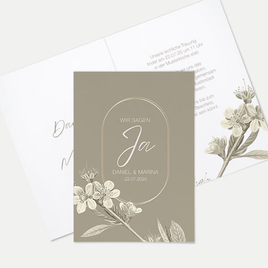 Klappkarte DIN A6 im Hochformat - Floral "Classic Flora"