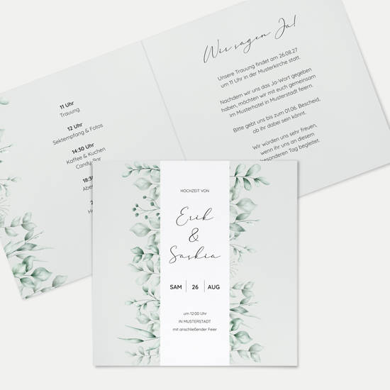 Klappkarte Quadratisch 148 x 148 mm - Greenery "Evergreen Mint"