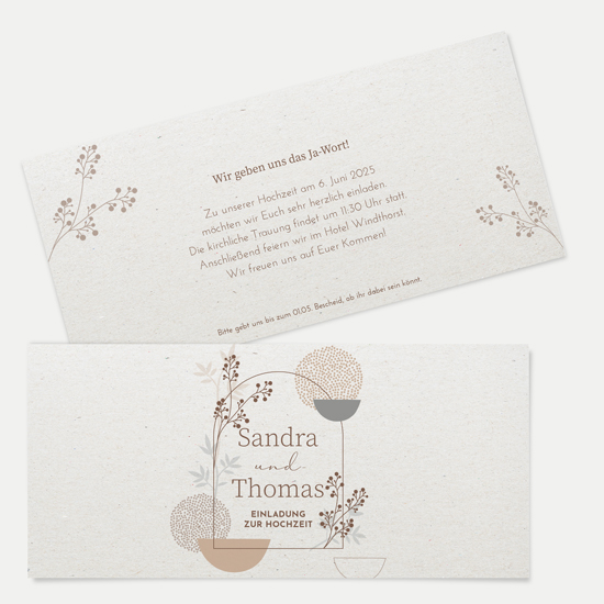 Postkarten DIN lang im Querformat 210 x 98 mm - Boho "Stone Bloom"