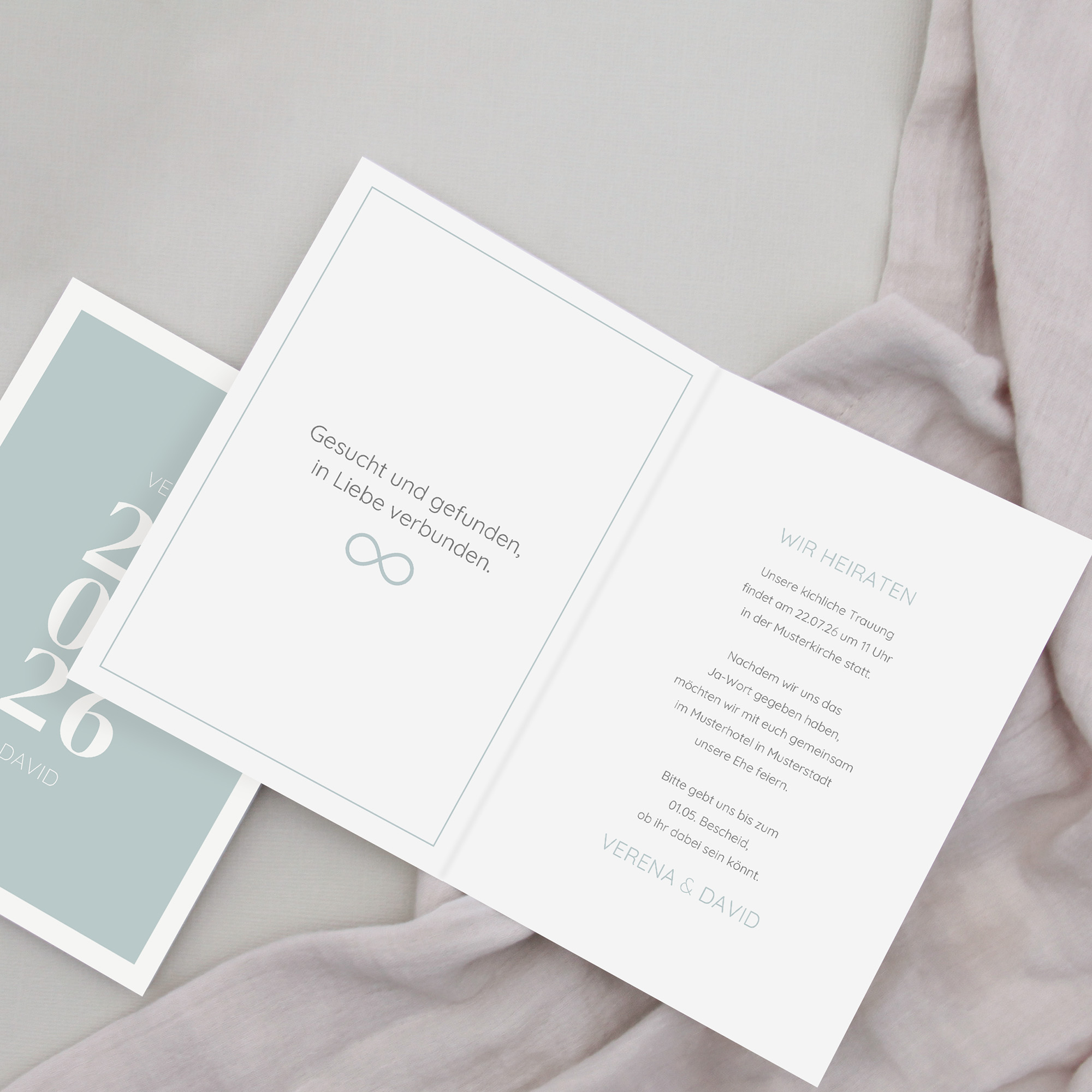 Klappkarte DIN A6 im Hochformat - Minimalistisch "Lisbon"