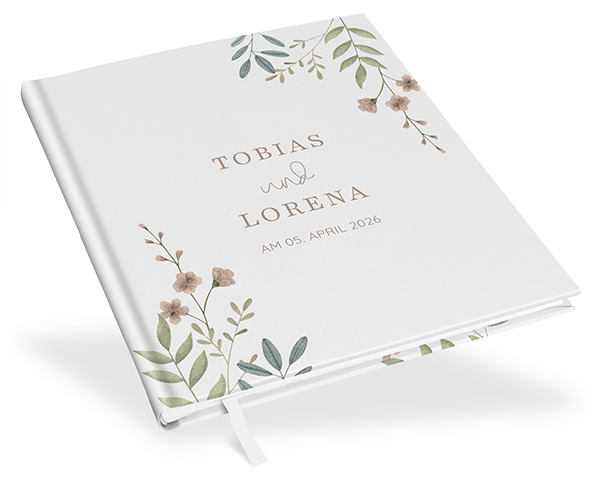 Gästebuch Hochzeit - Boho "Soft Leaves"