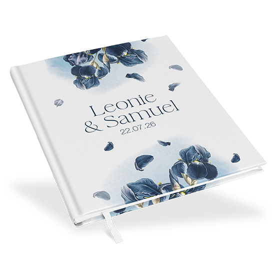Erinnerungsbuch Hochzeit - Floral "Blue Petal"
