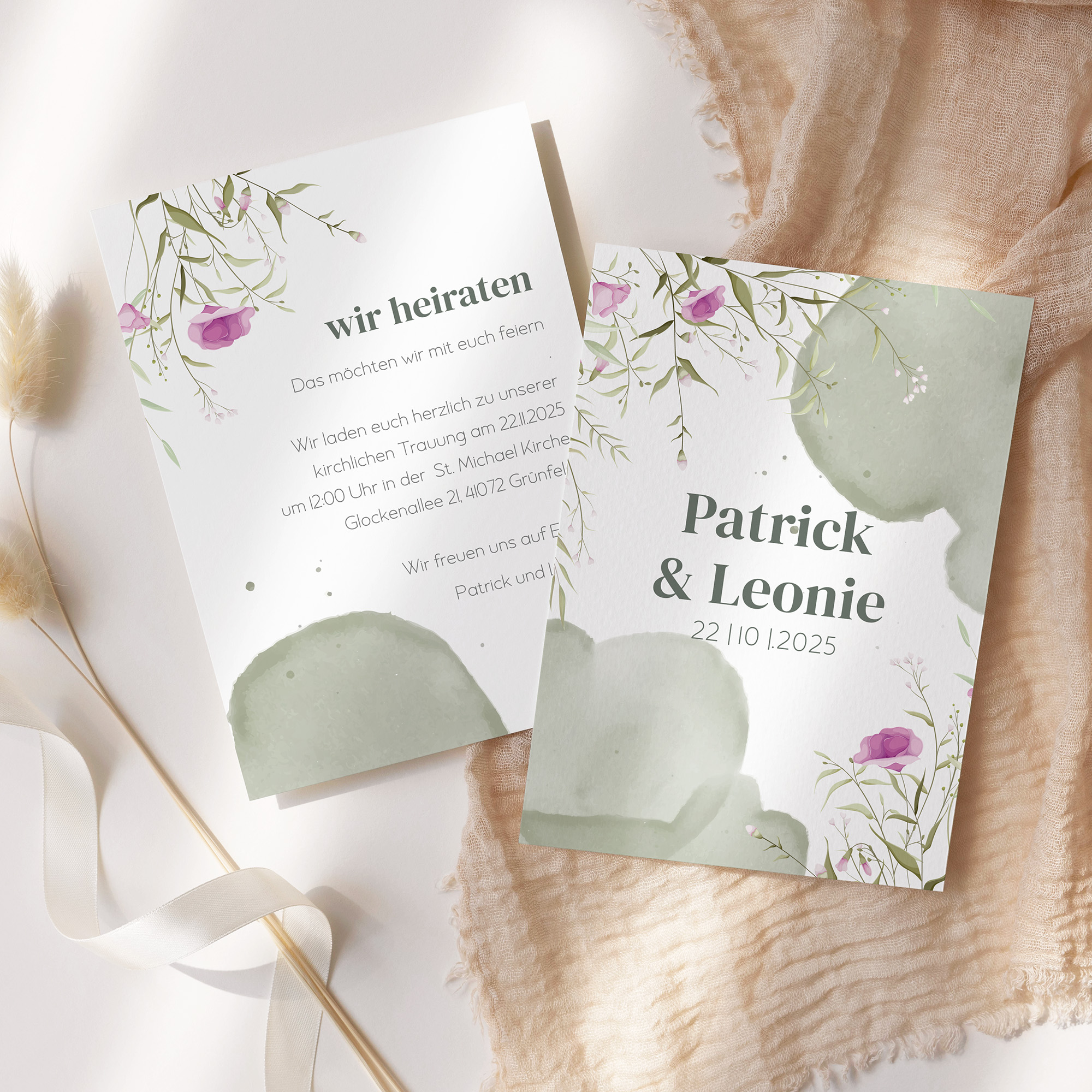 Postkarte DIN A6 im Hochformat - Aquarell "Wildflower Garden"