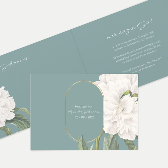 Klappkarte DIN A6 im Querformat - Vintage - "Floral Epoque"