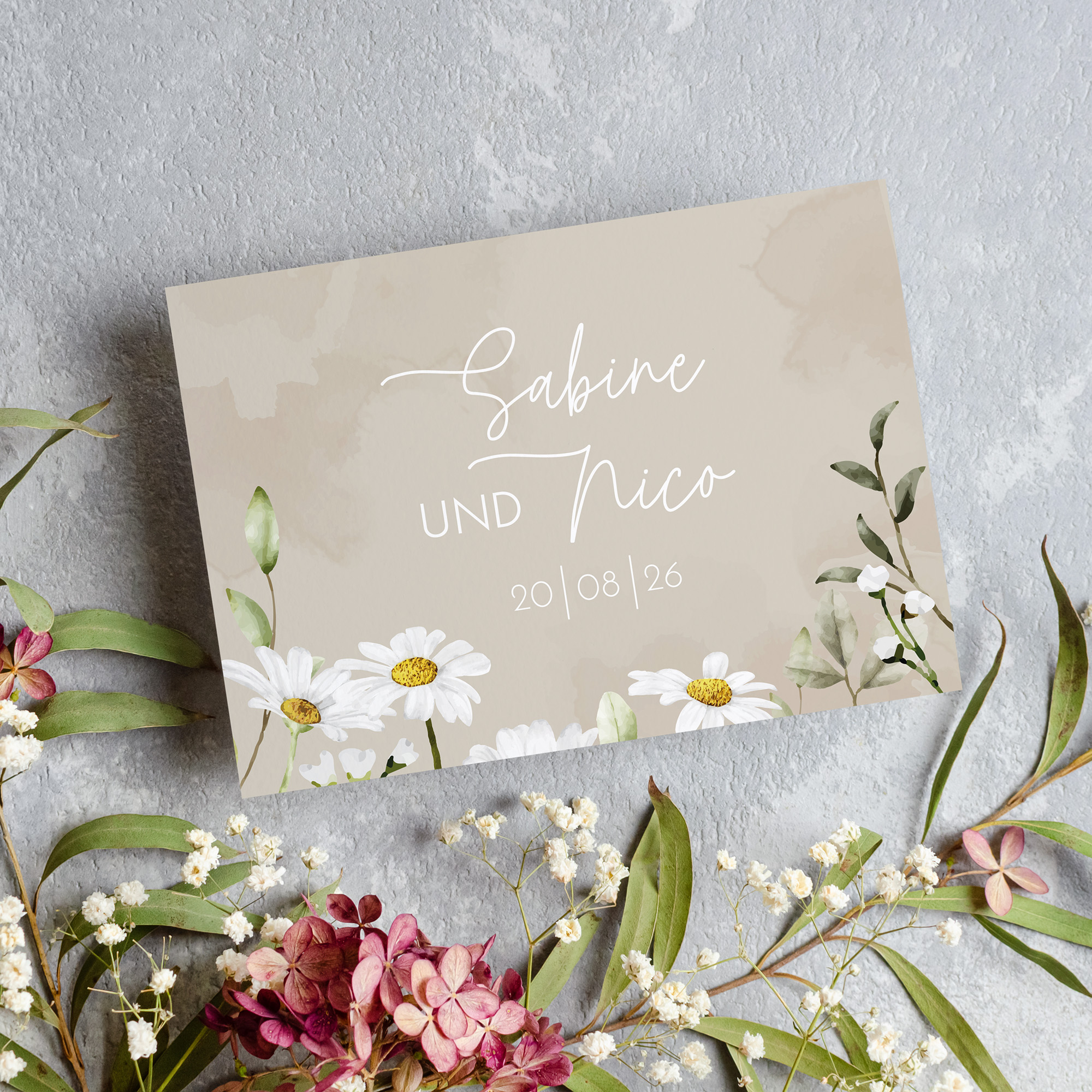 Postkarte DIN A6 im Querformat - Floral "Daisy Field"