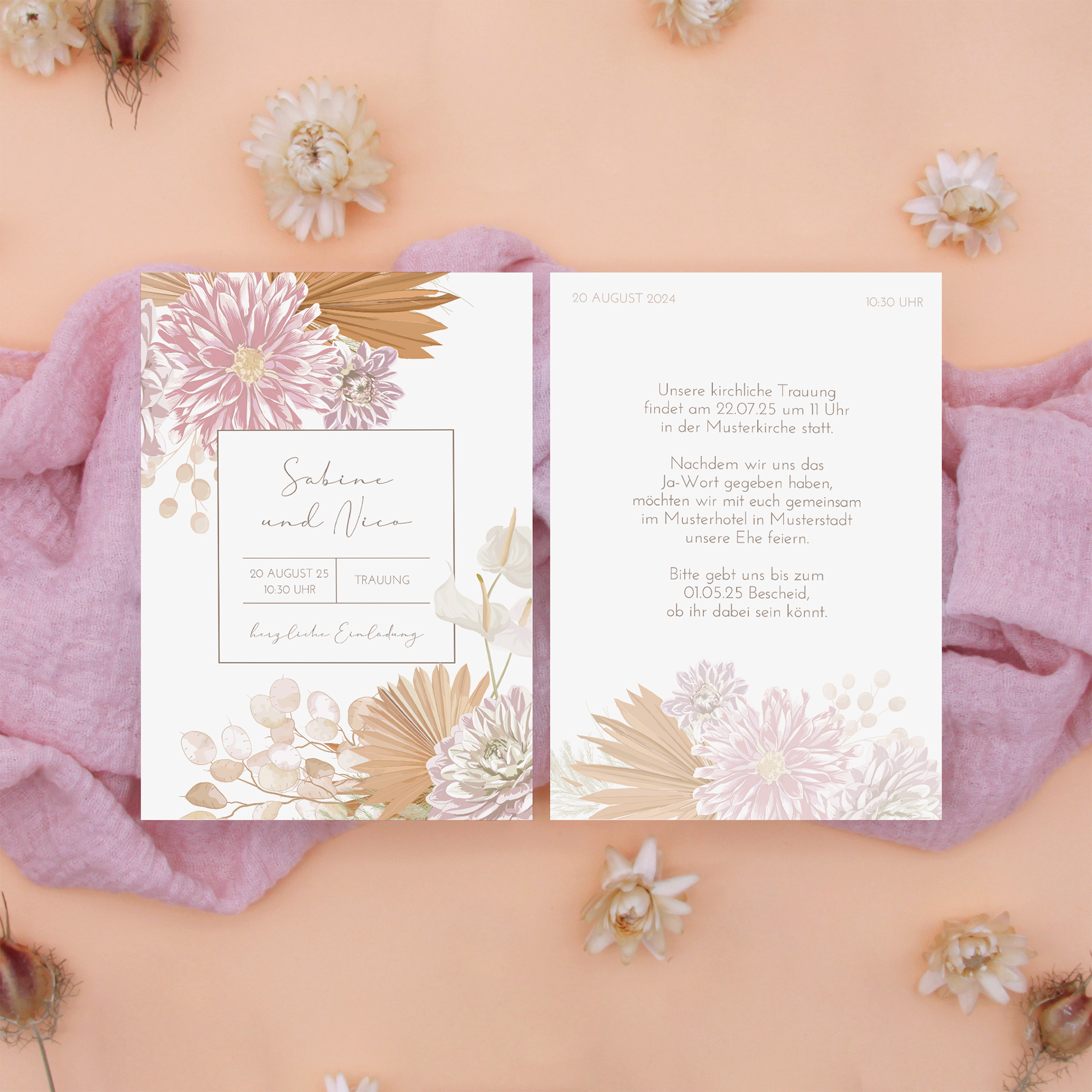 Postkarte DIN A6 im Hochformat - Floral "Terracotta Blossom"