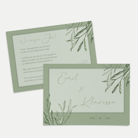 Postkarte DIN A6 im Querformat - Greenery - "Natural Frame"