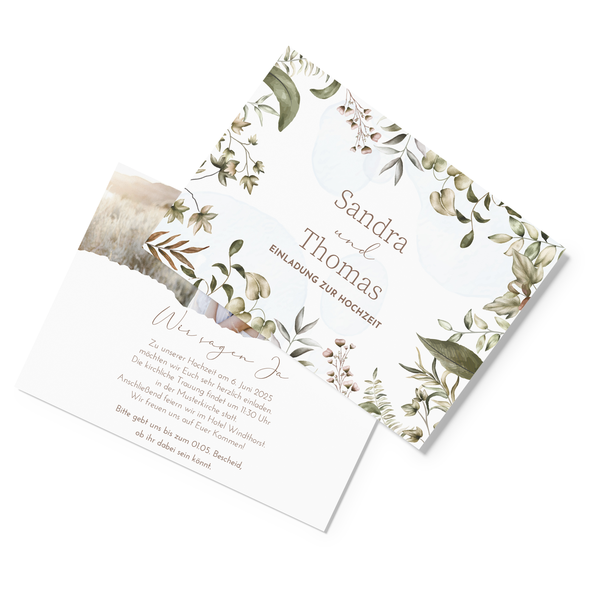 Postkarte DIN A6 im Querformat - Boho "Nature Hold"