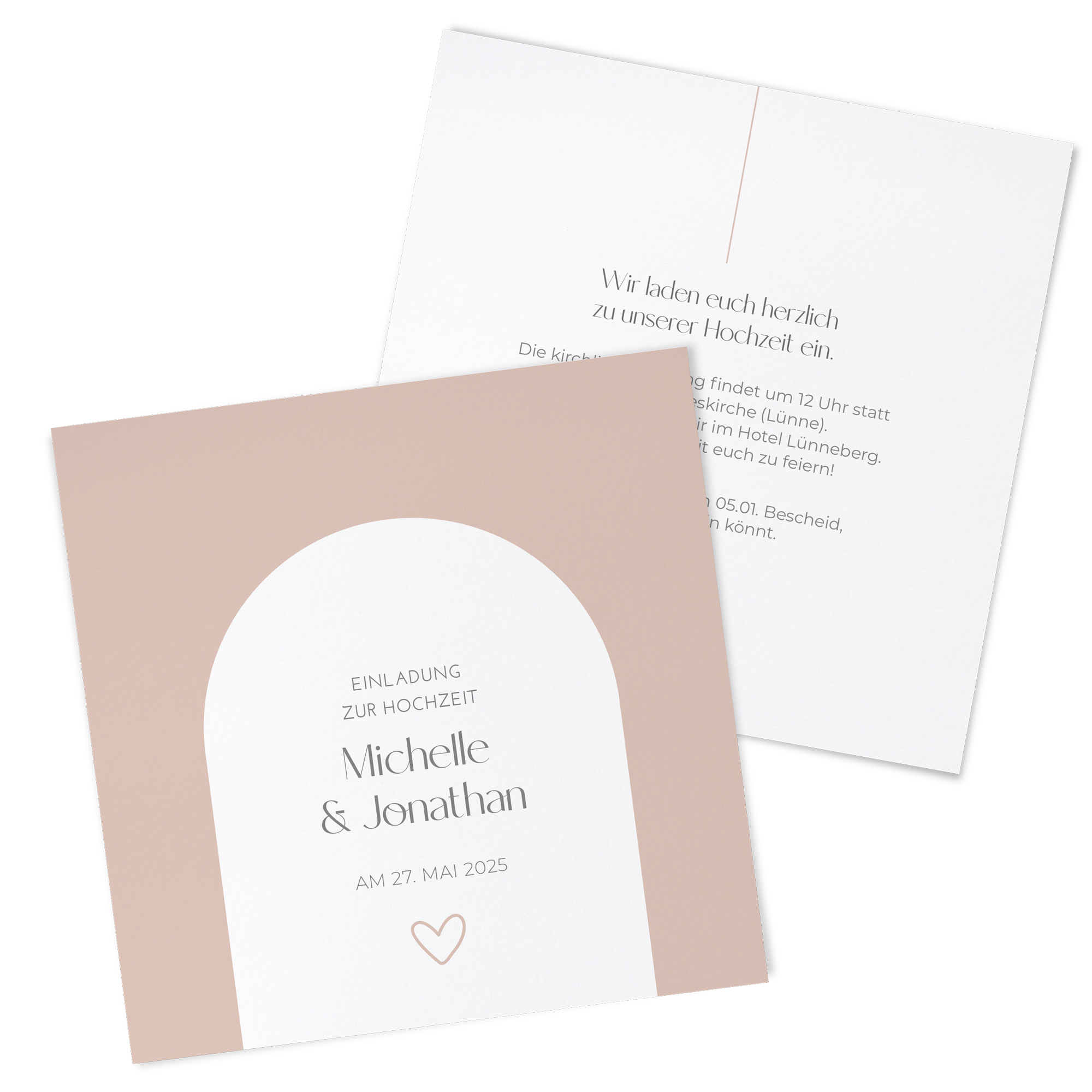 Postkarte Quadrat 148 x 148 mm - Minimalistisch "Lille"