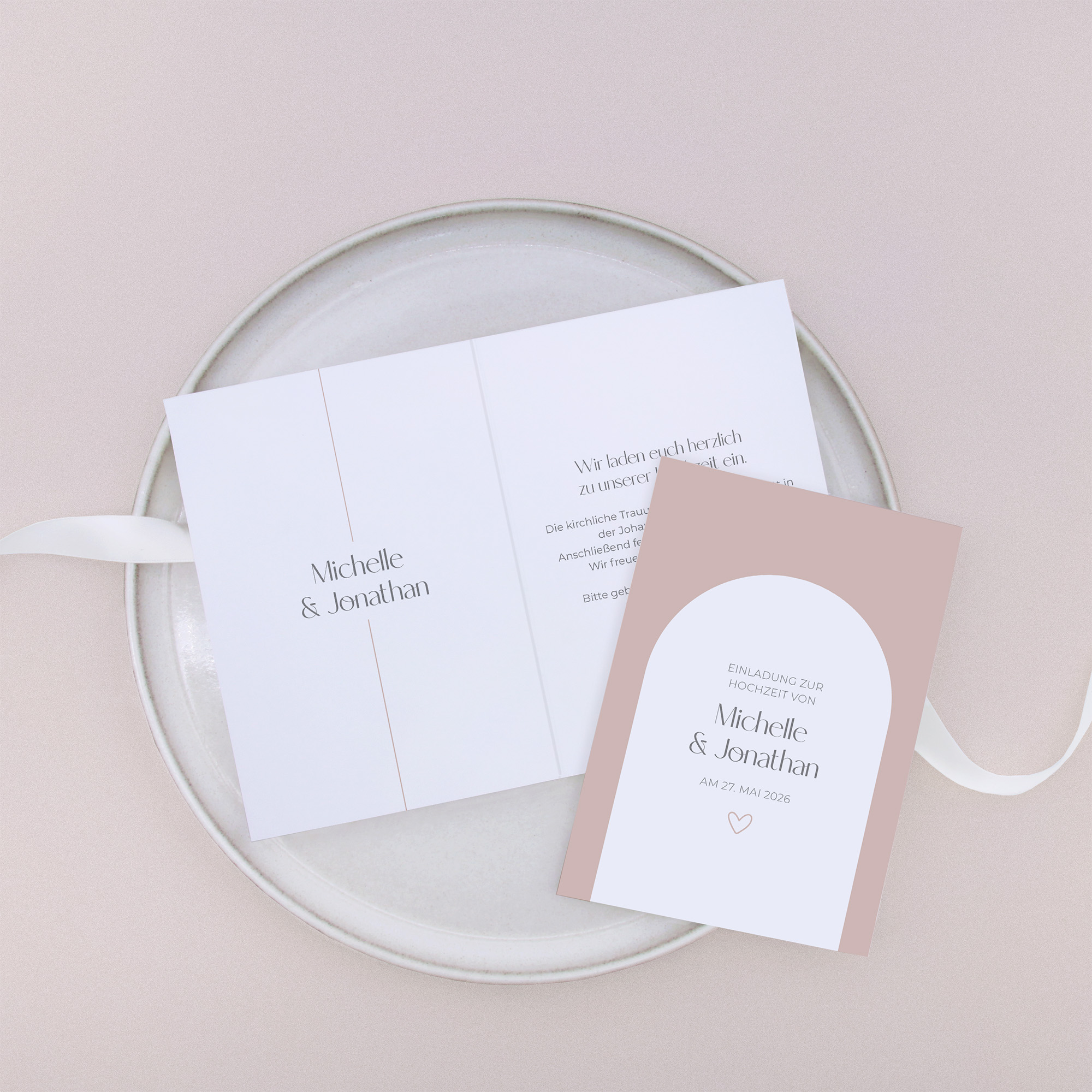 Klappkarte DIN A6 im Hochformat - Minimalistisch - "Lille"