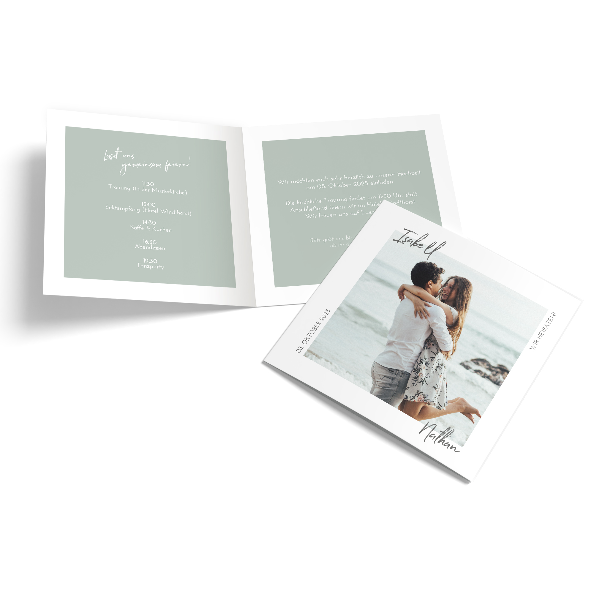 Klappkarte Quadratisch 148 x 148 mm - Minimalistisch "Florence"