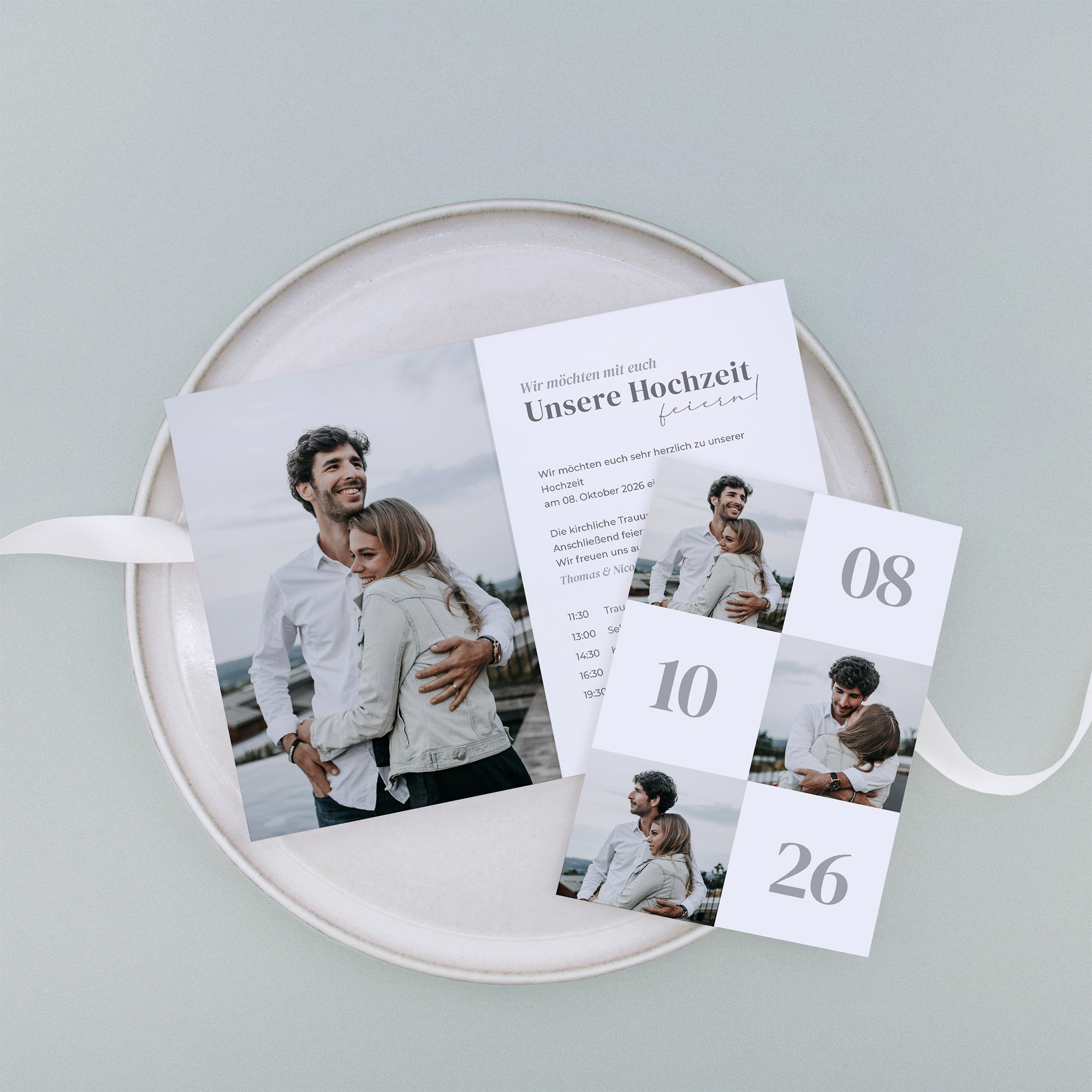 Klappkarte DIN A6 im Hochformat - Minimalistisch "Oslo"