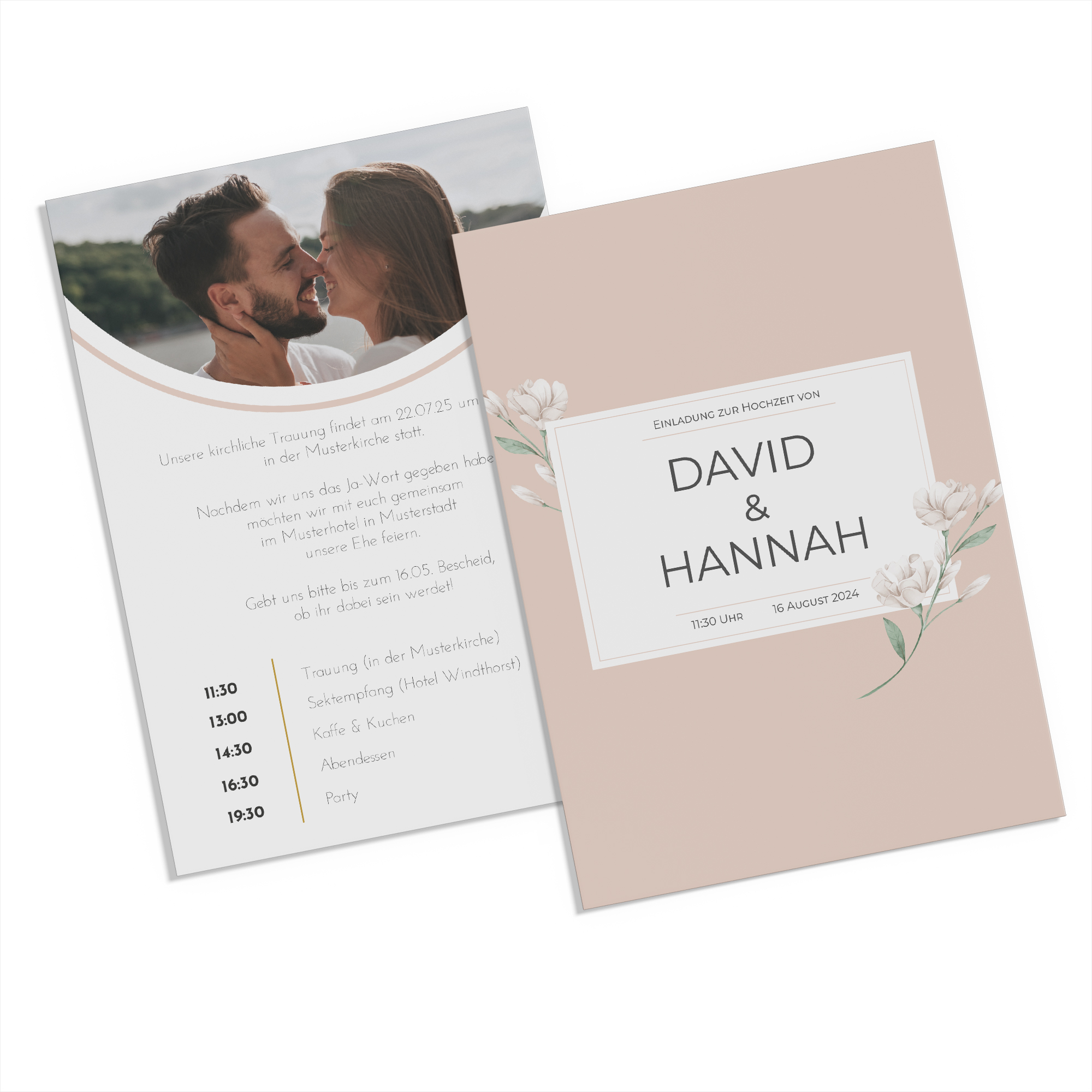 Postkarte DIN A6 im Hochformat - Floral "Neutral Florals"