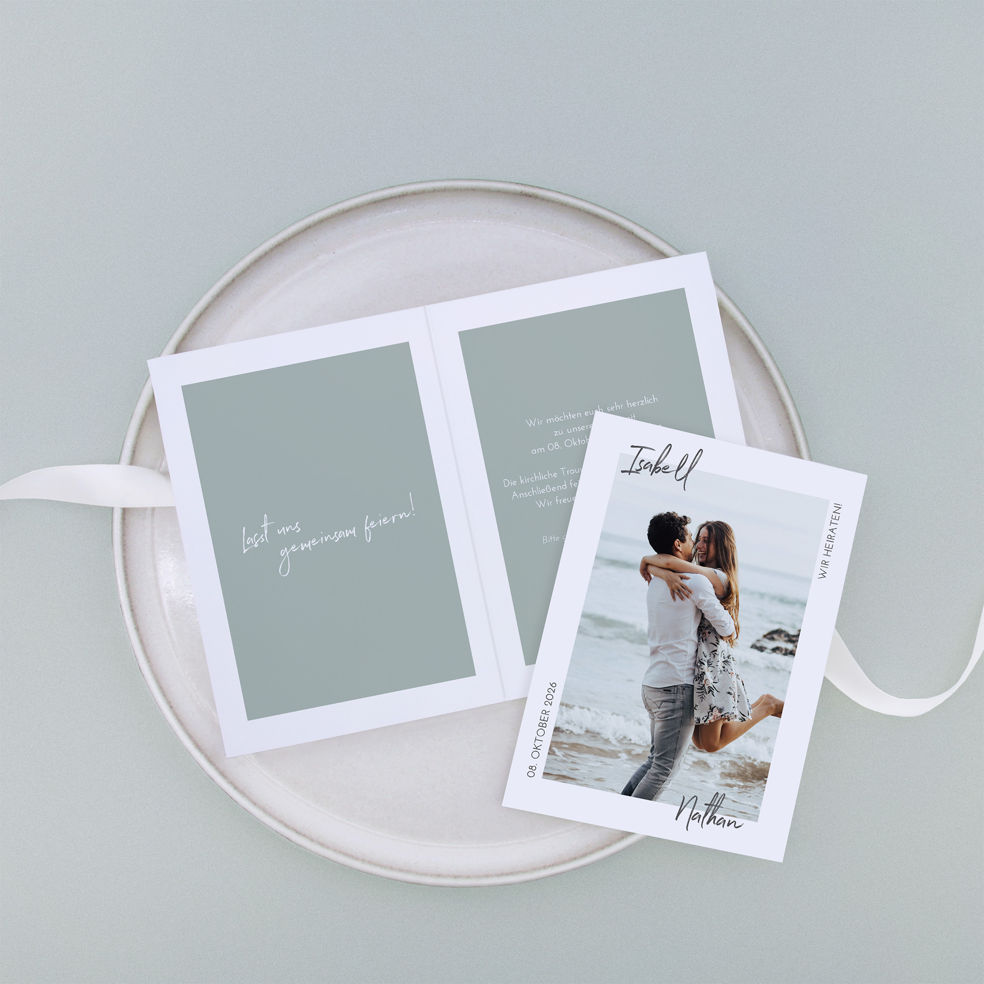 Klappkarte DIN A6 im Hochformat - Minimalistisch "Florence"