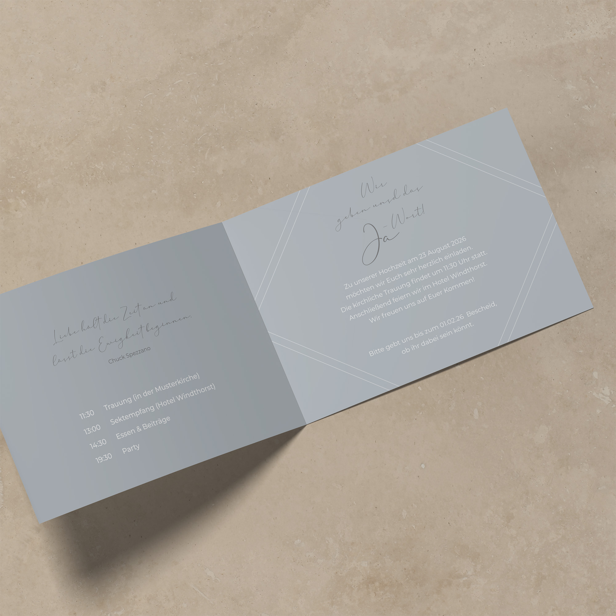 Klappkarte DIN A6 im Querformat - Vintage - "La Fleur Bleue"