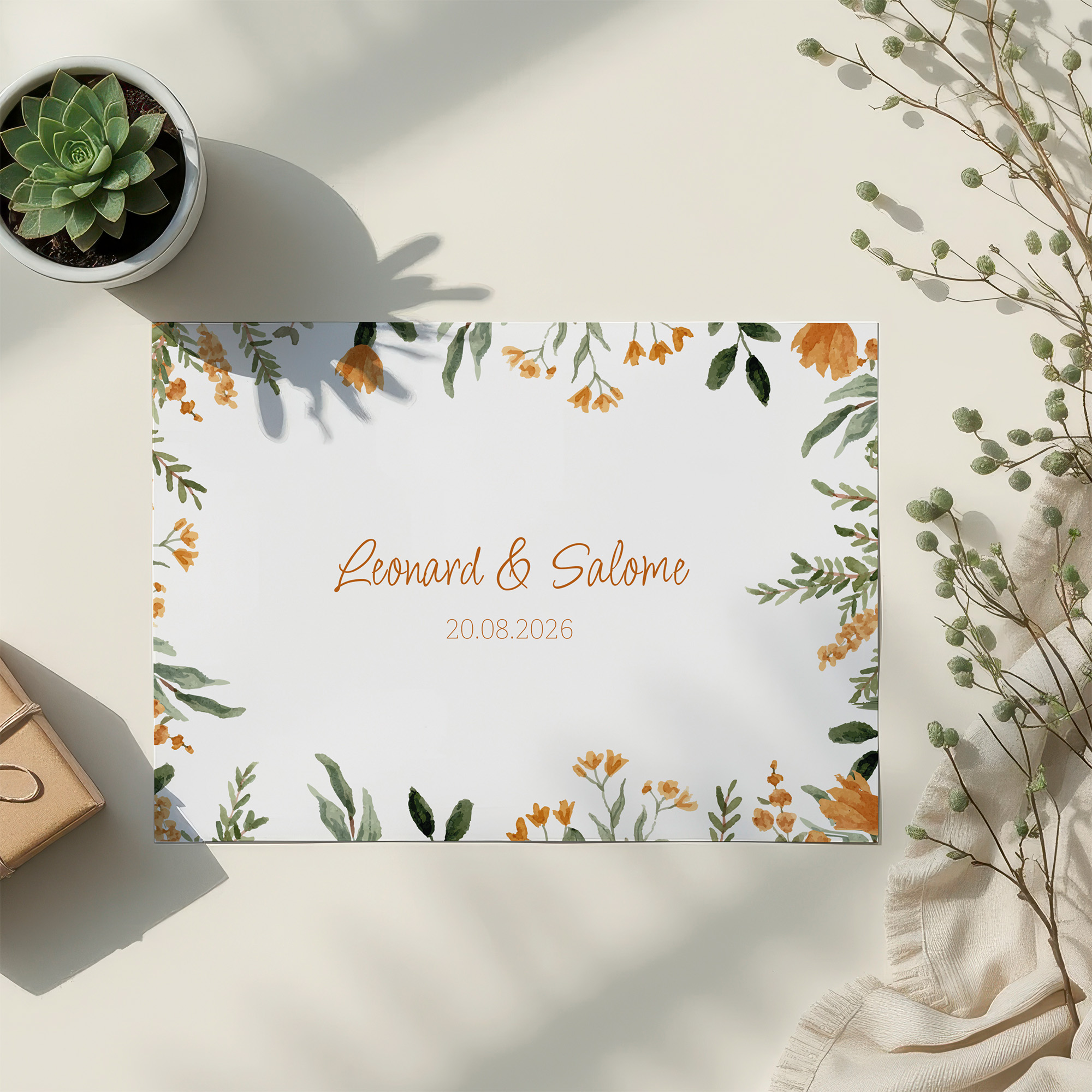 Postkarte DIN A6 im Querformat - Floral "Warm Botanicals"