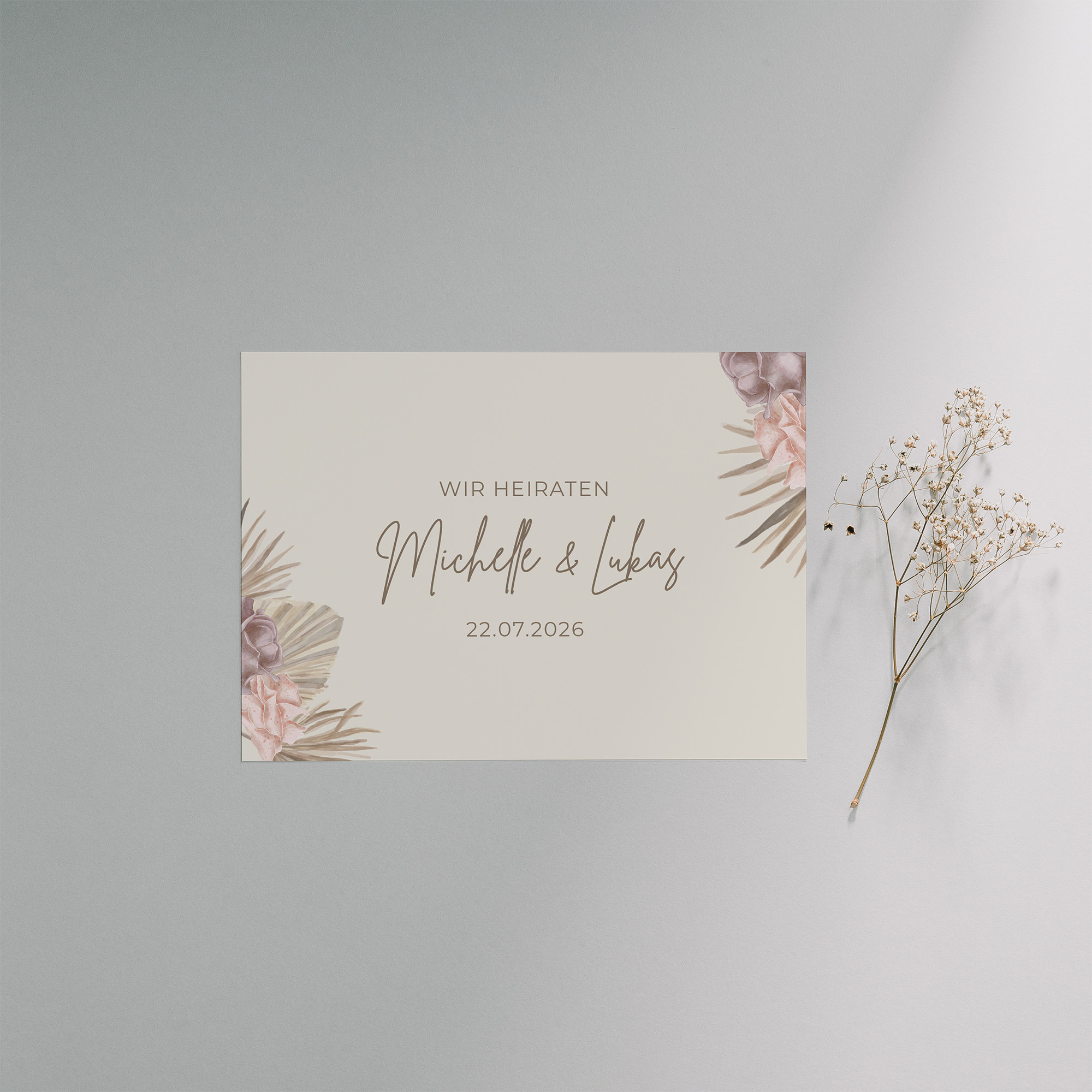 Postkarte DIN A6 im Querformat - Boho "Boho Minimal"