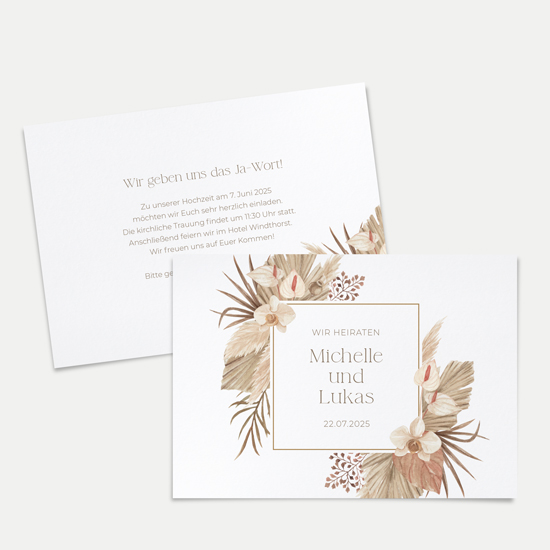 Postkarte DIN A6 im Querformat - Boho "Golden Haze"