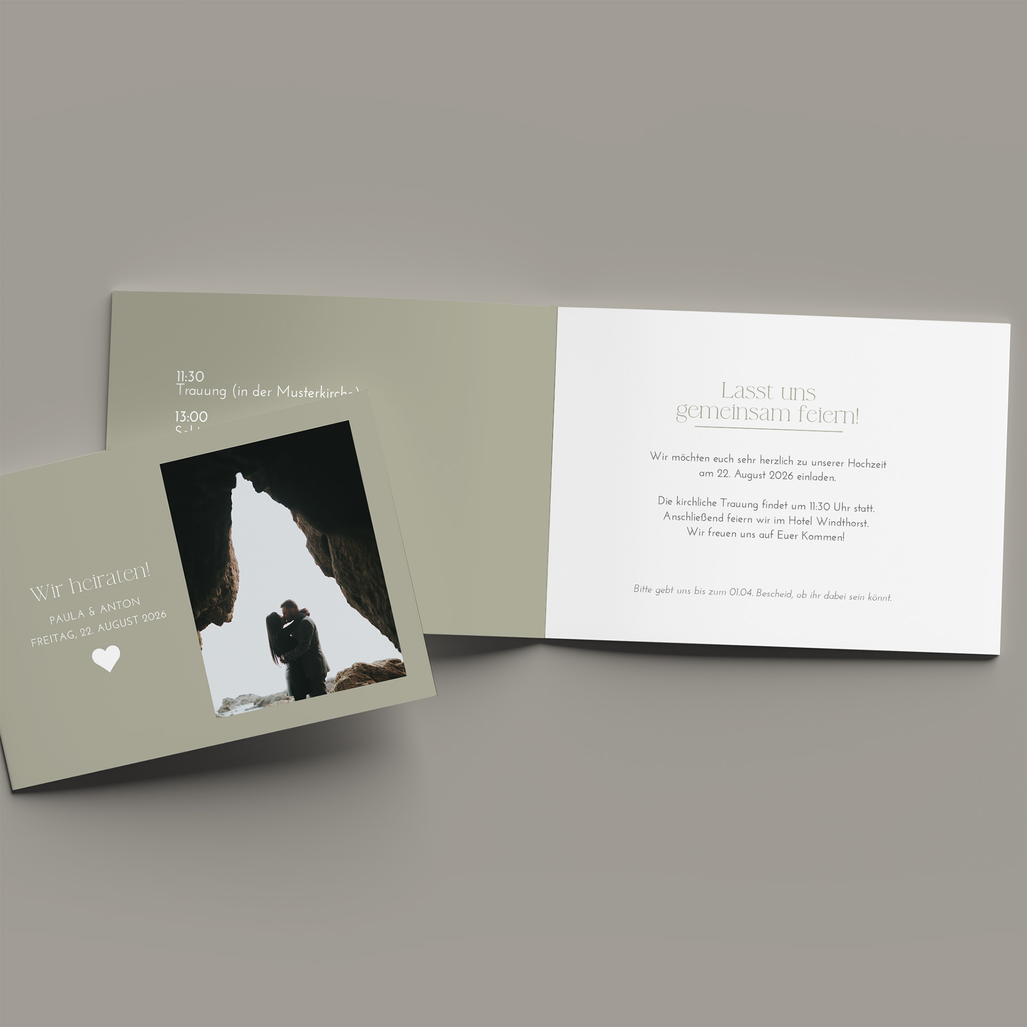 Klappkarte DIN A6 im Querformat - Minimalistisch "Vienna"