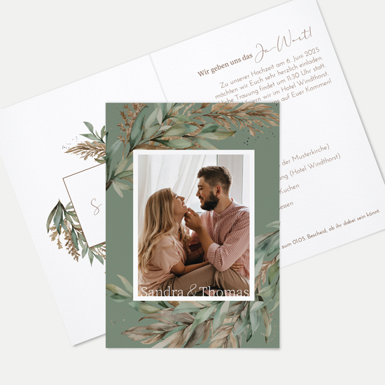 Klappkarte DIN A6 im Hochformat - Boho "Rooted Together"