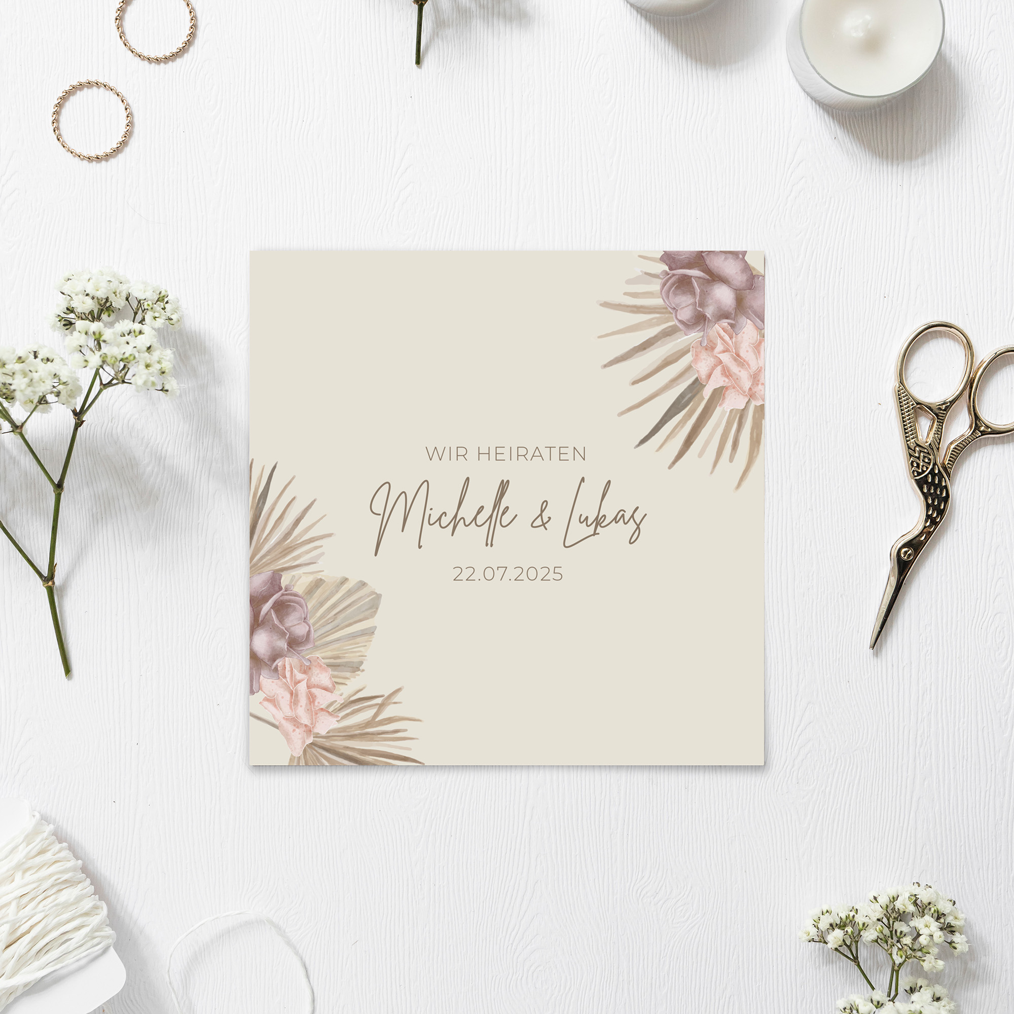 Postkarte Quadrat 148 x 148 mm - Boho "Boho Minimal"