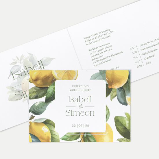 Klappkarte DIN A6 im Querformat - Floral "Tuscan Bloom"