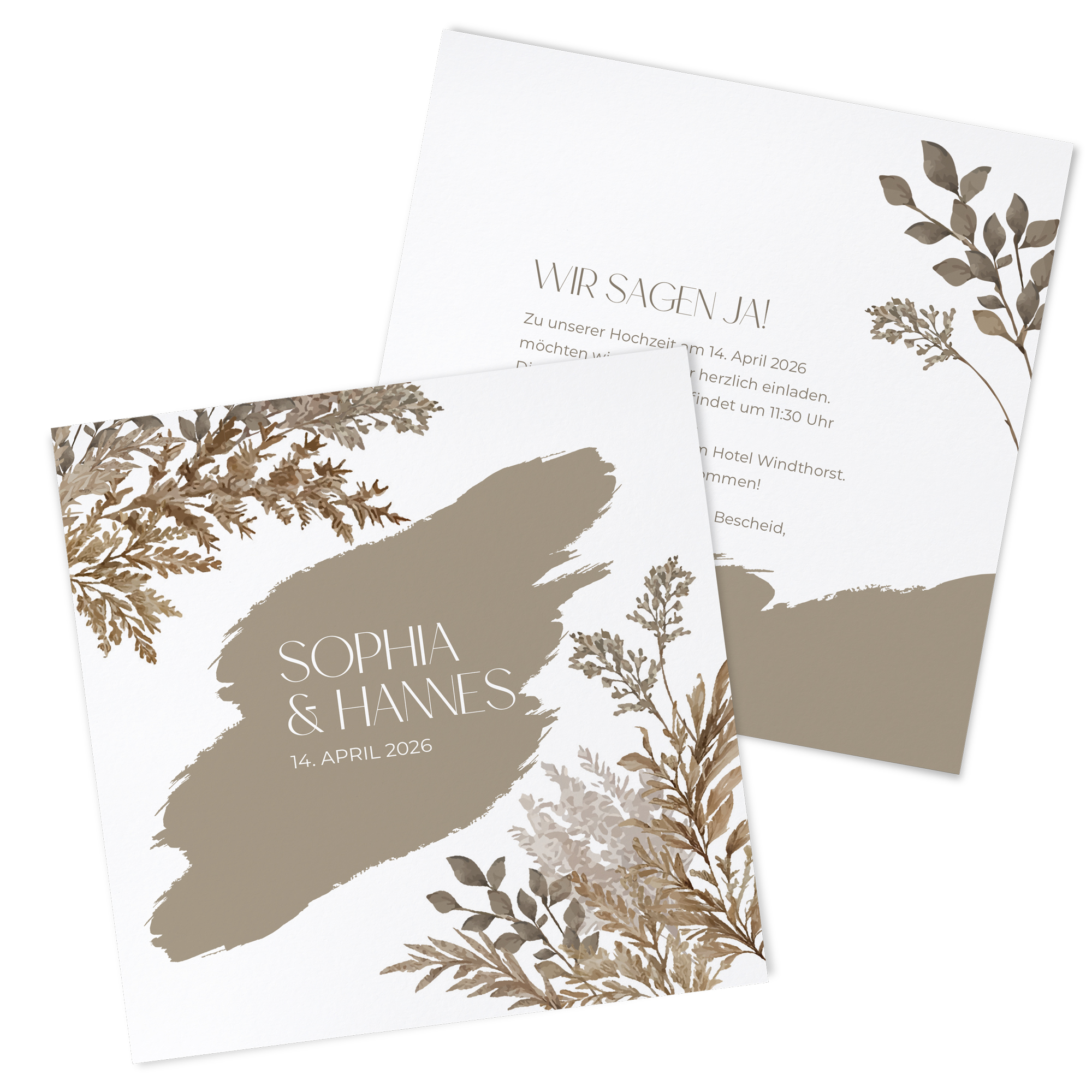 Postkarte Quadrat 148 x 148 mm - Boho "Earthstroke"