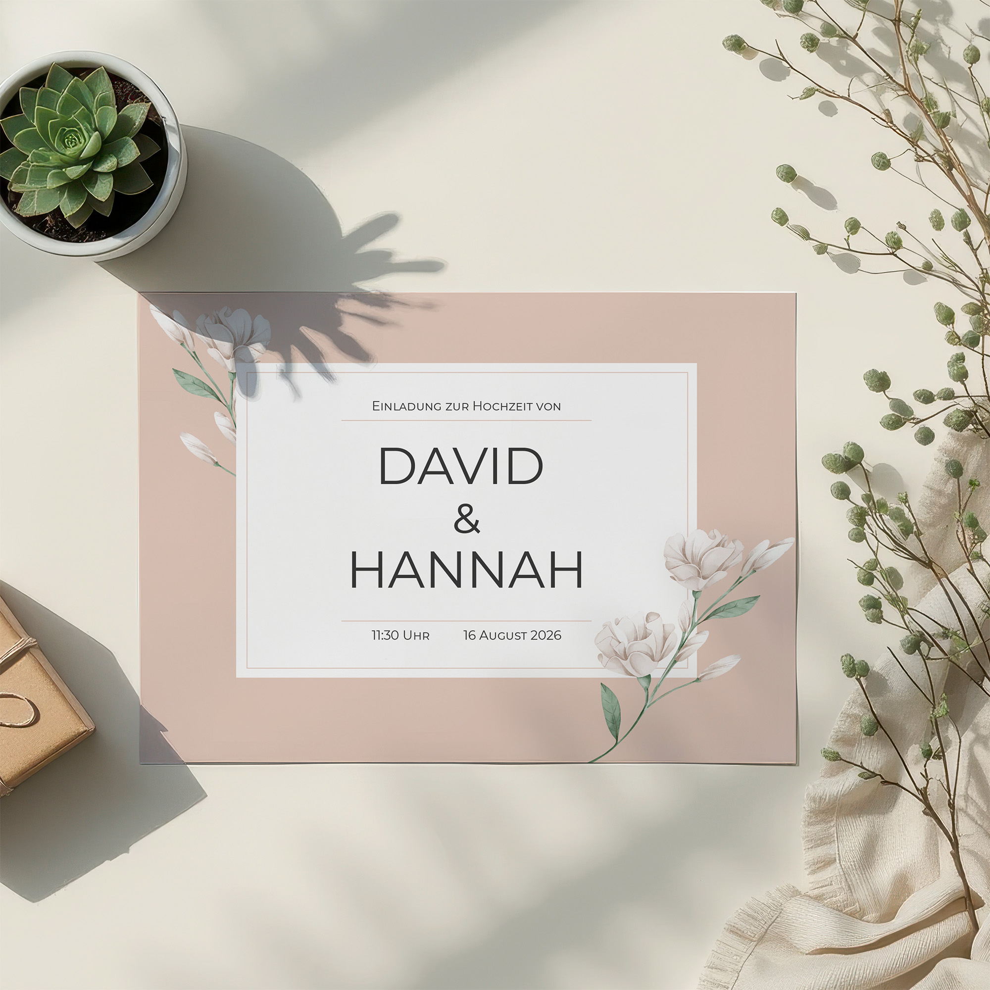 Postkarte DIN A6 im Querformat - Floral "Neutral Florals"