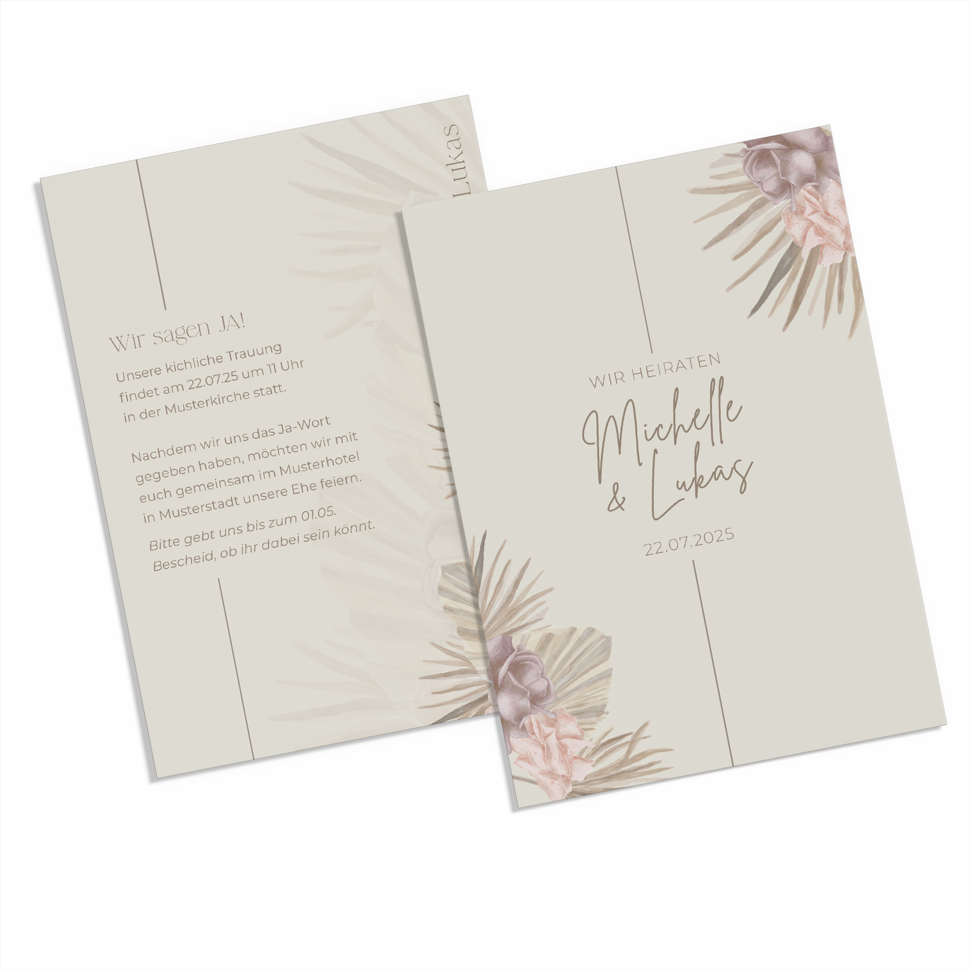 Postkarte DIN A6 im Hochformat - Boho "Minimal"