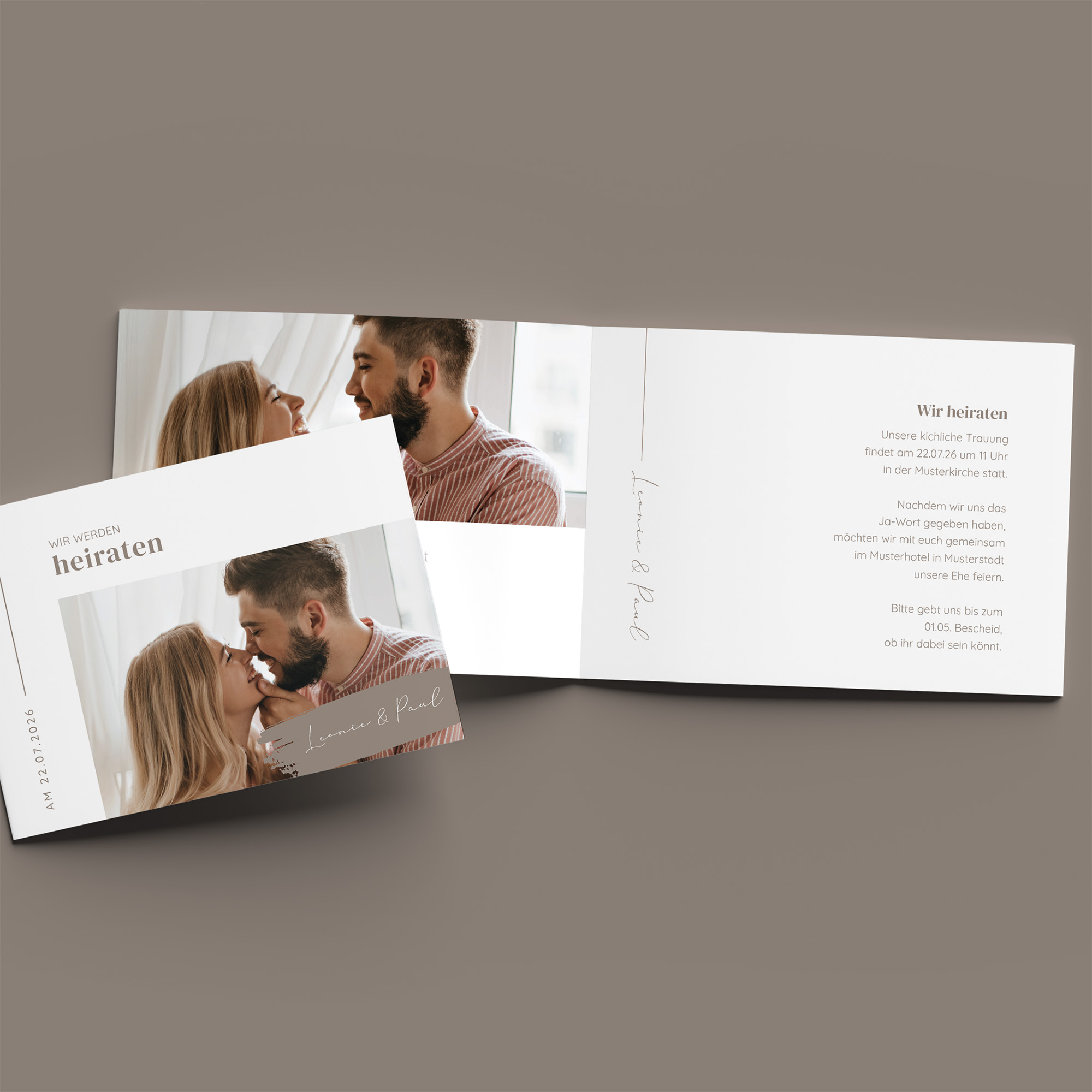 Klappkarte DIN A6 im Querformat - Minimalistisch "Copenhagen"