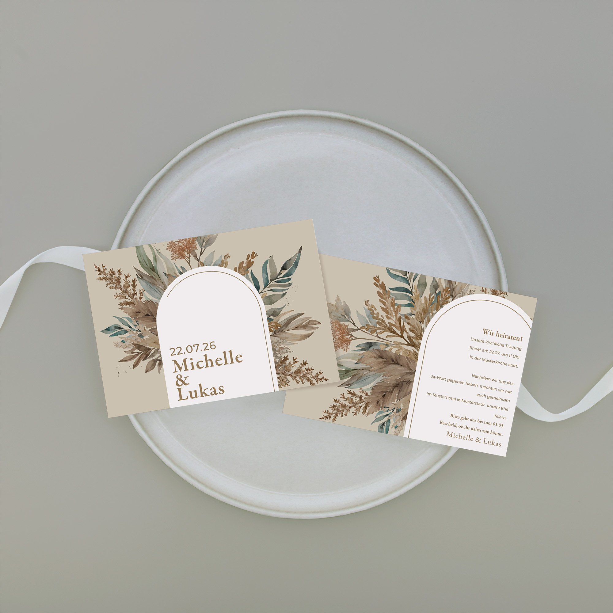 Postkarte DIN A6 im Querformat - Boho "Bare Nature "