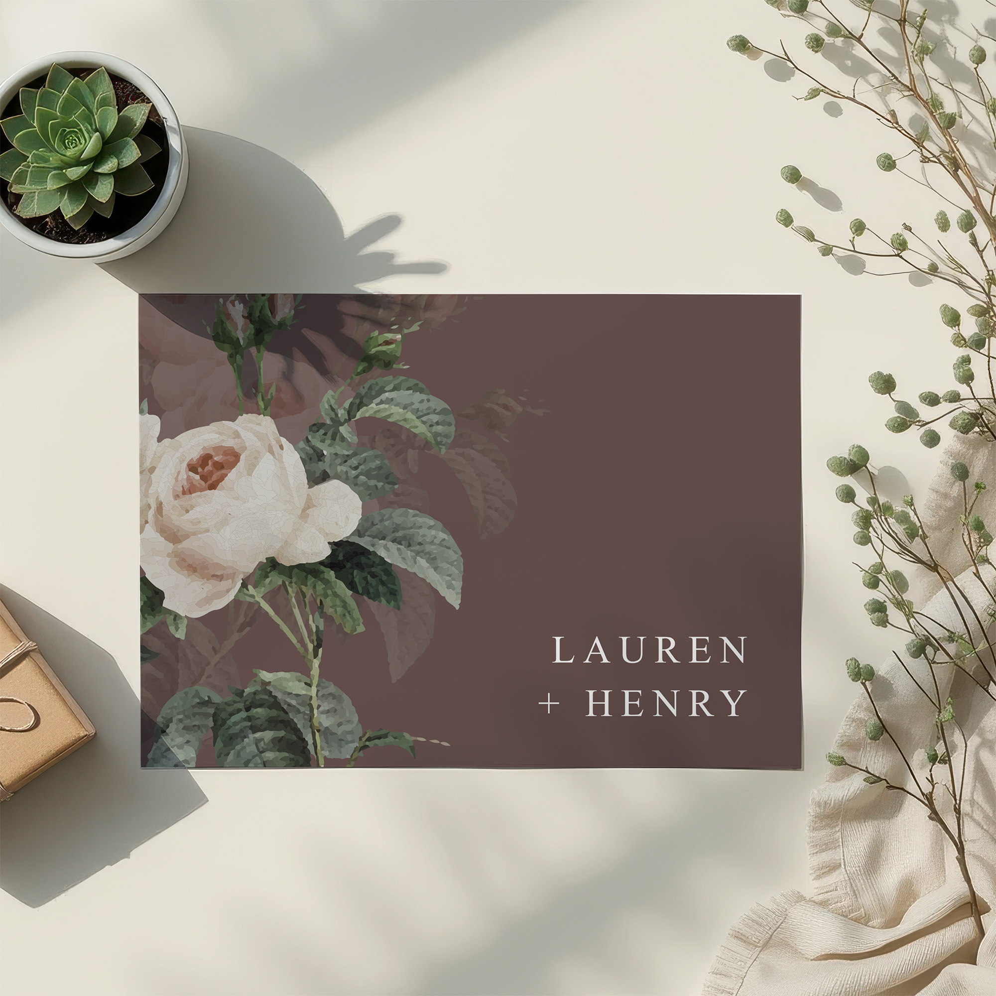 Postkarte DIN A6 im Querformat - Floral "Antique Rose"