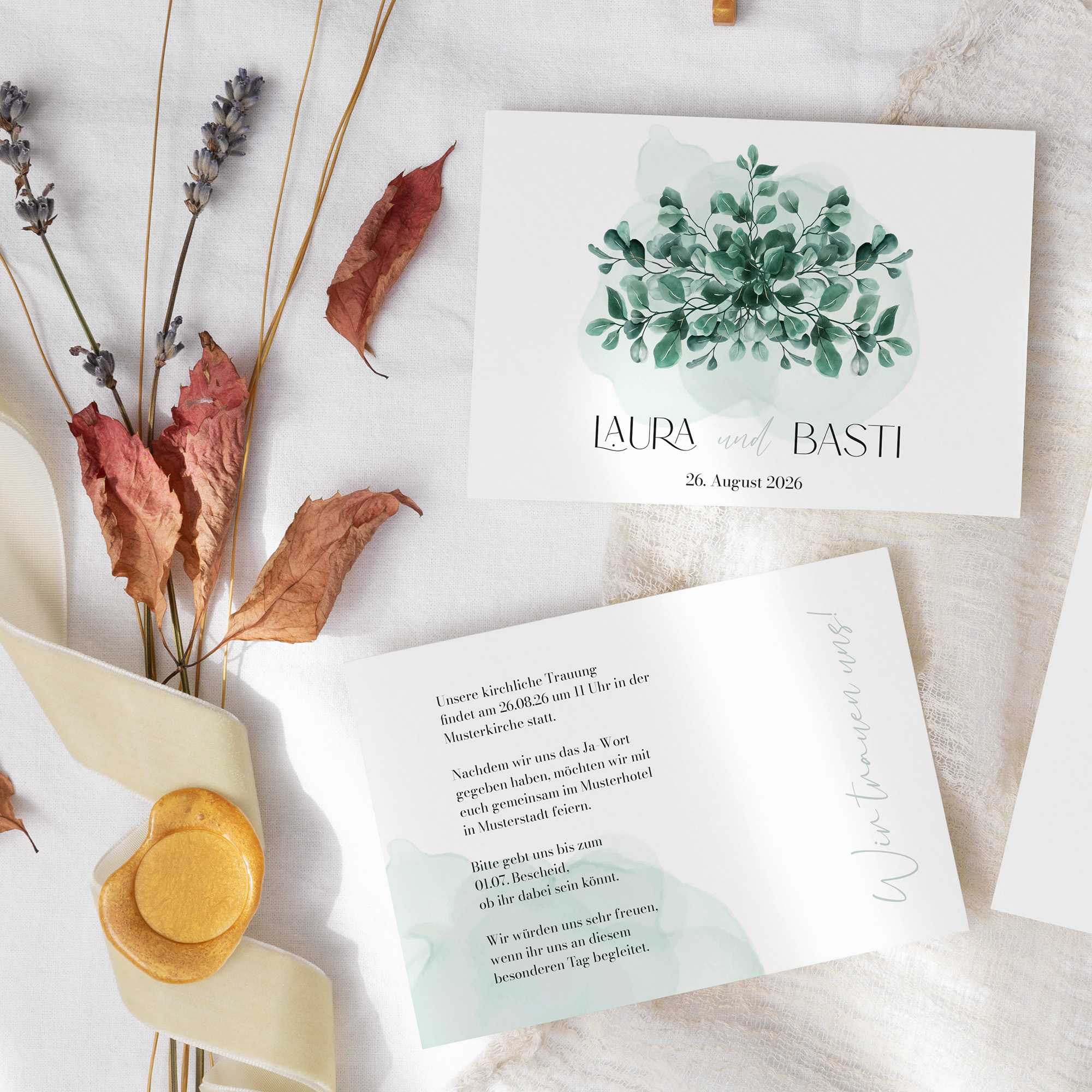 Postkarte DIN A6 im Querformat - Greenery - "Eucalyptus Crown"