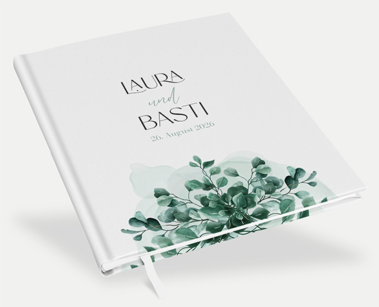 Erinnerungsbuch Hochzeit - Greenery "Evergreen Mint"