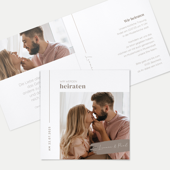 Klappkarte Quadratisch 148 x 148 mm - Minimalistisch "Copenhagen"