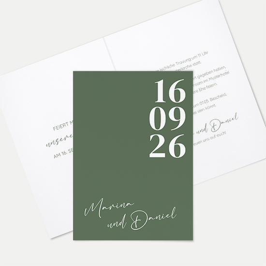 Klappkarte DIN A6 im Hochformat - Minimalistisch "Simply Green"