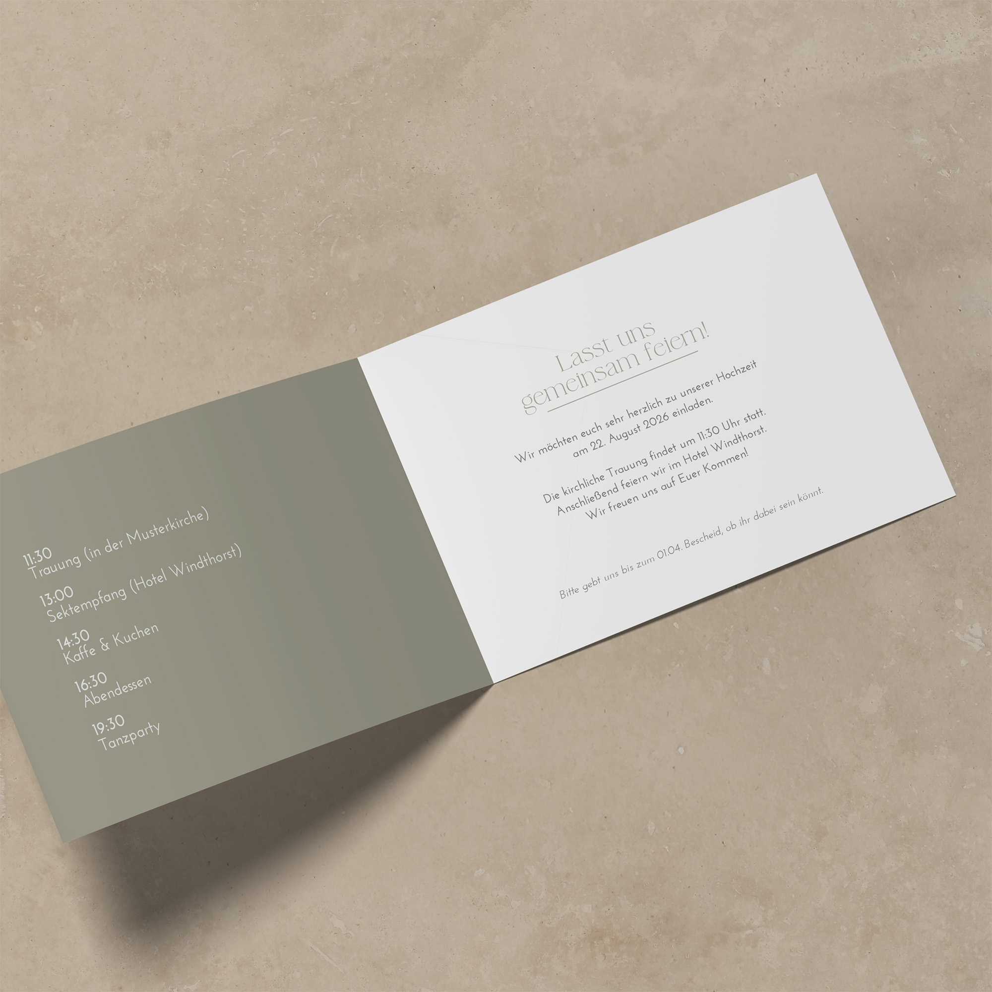 Klappkarte DIN A6 im Querformat - Minimalistisch "Vienna"