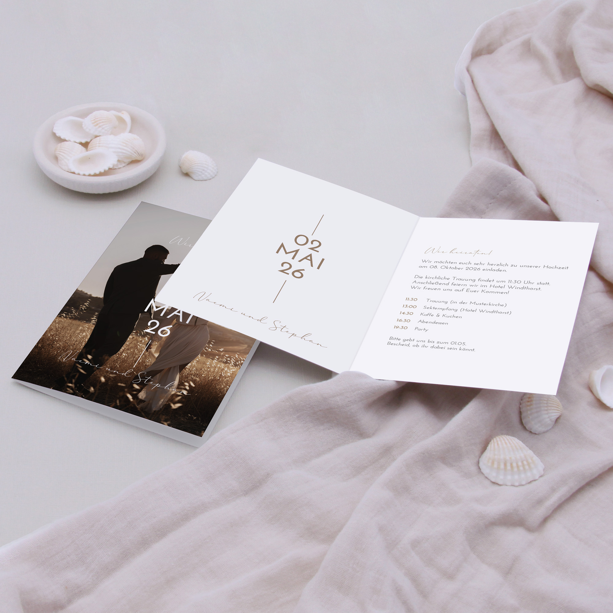 Klappkarte DIN A6 im Hochformat - Minimalistisch "Still Lines"