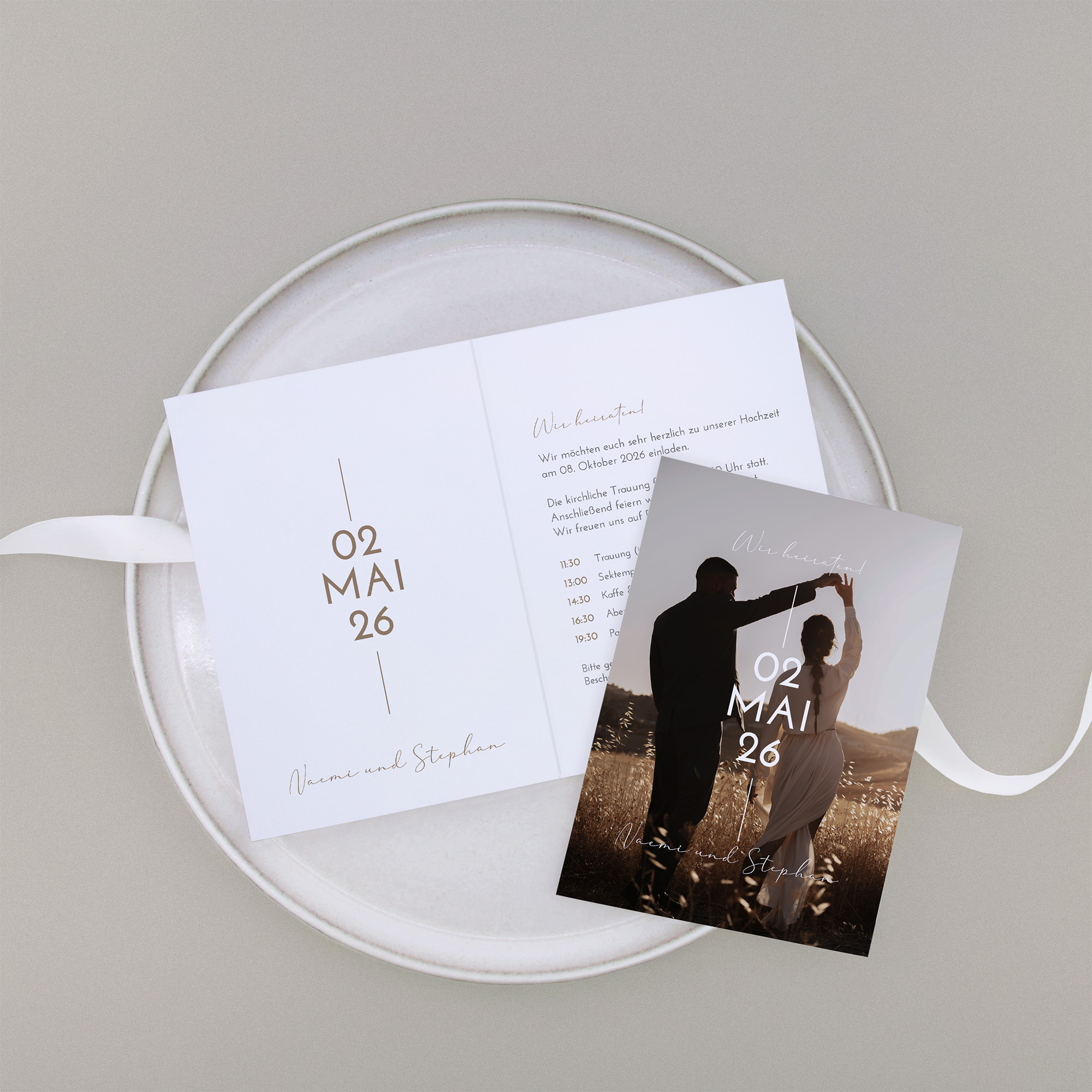 Klappkarte DIN A6 im Hochformat - Minimalistisch "Still Lines"