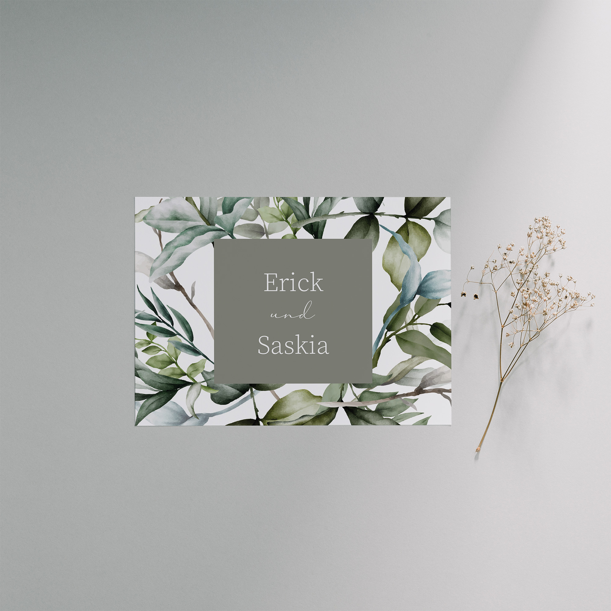 Postkarte DIN A6 im Querformat - Greenery - "Pure Greenery"