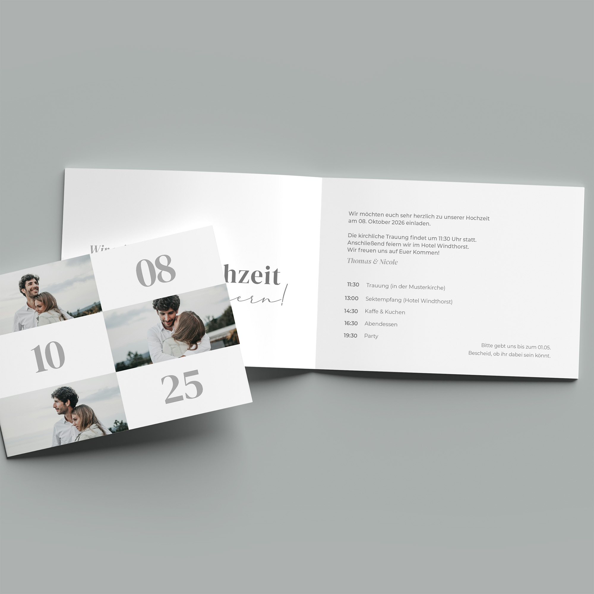 Klappkarte DIN A6 im Querformat - Minimalistisch "Oslo"