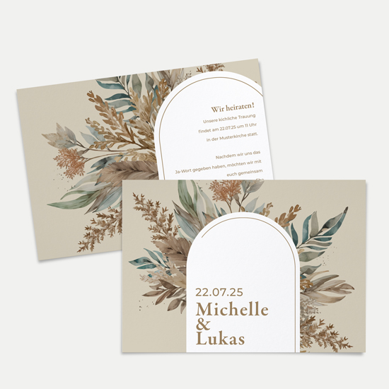 Postkarte DIN A6 im Querformat - Boho "Bare Nature "