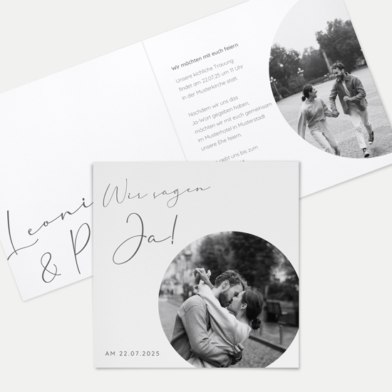 Klappkarte Quadratisch 148 x 148 mm - Minimalistisch "Paris"