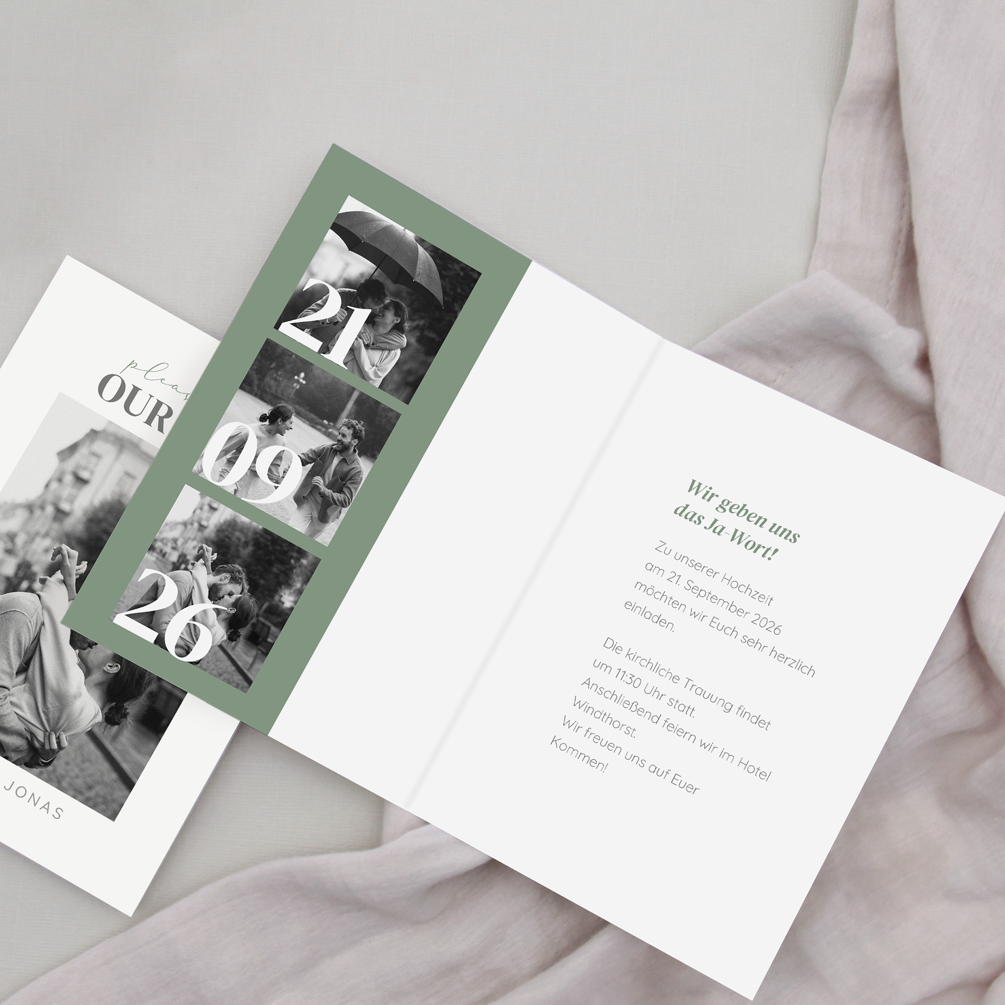 Klappkarte DIN A6 im Hochformat - Minimalistisch - "Berlin"