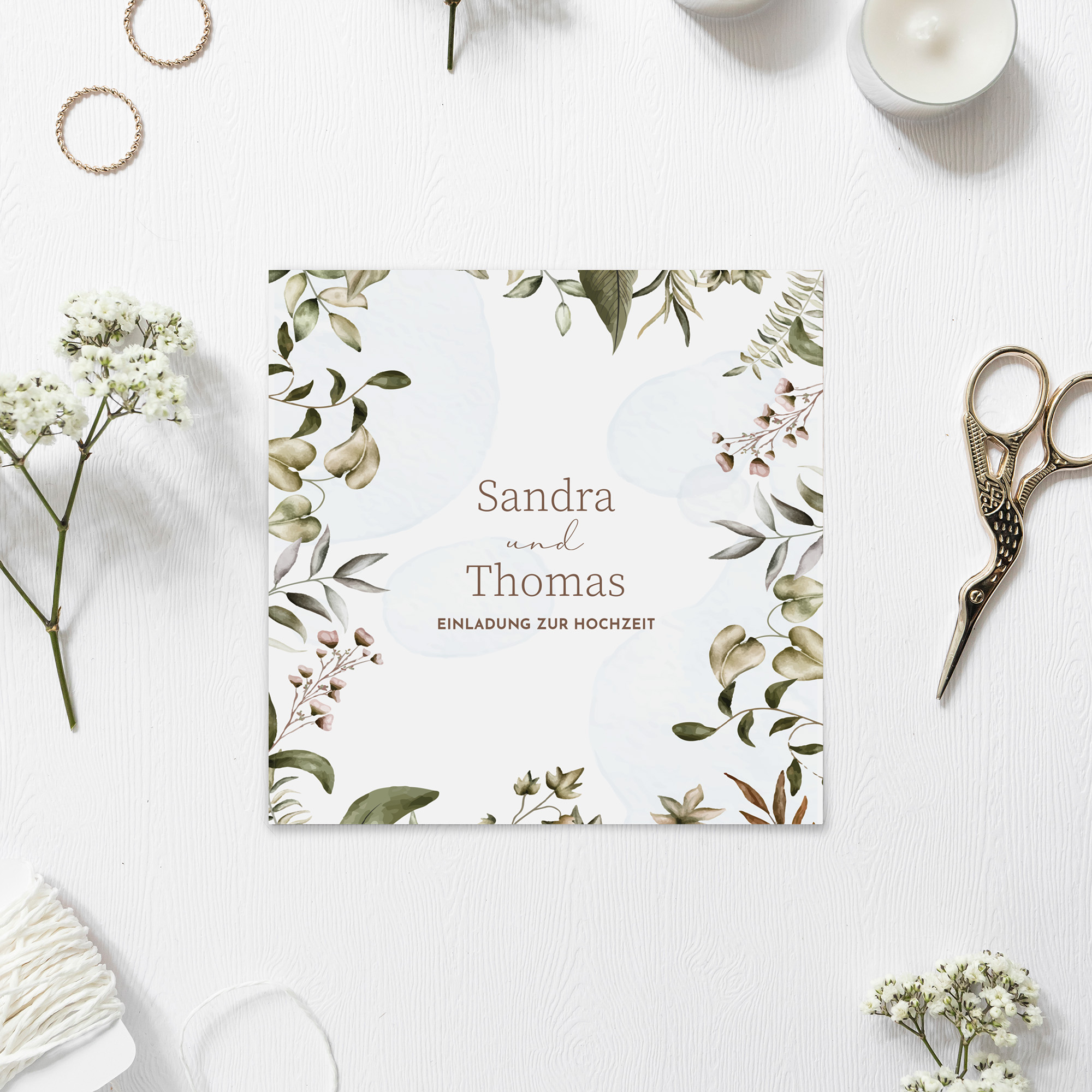 Postkarte Quadrat 148 x 148 mm - Boho "Nature Hold"