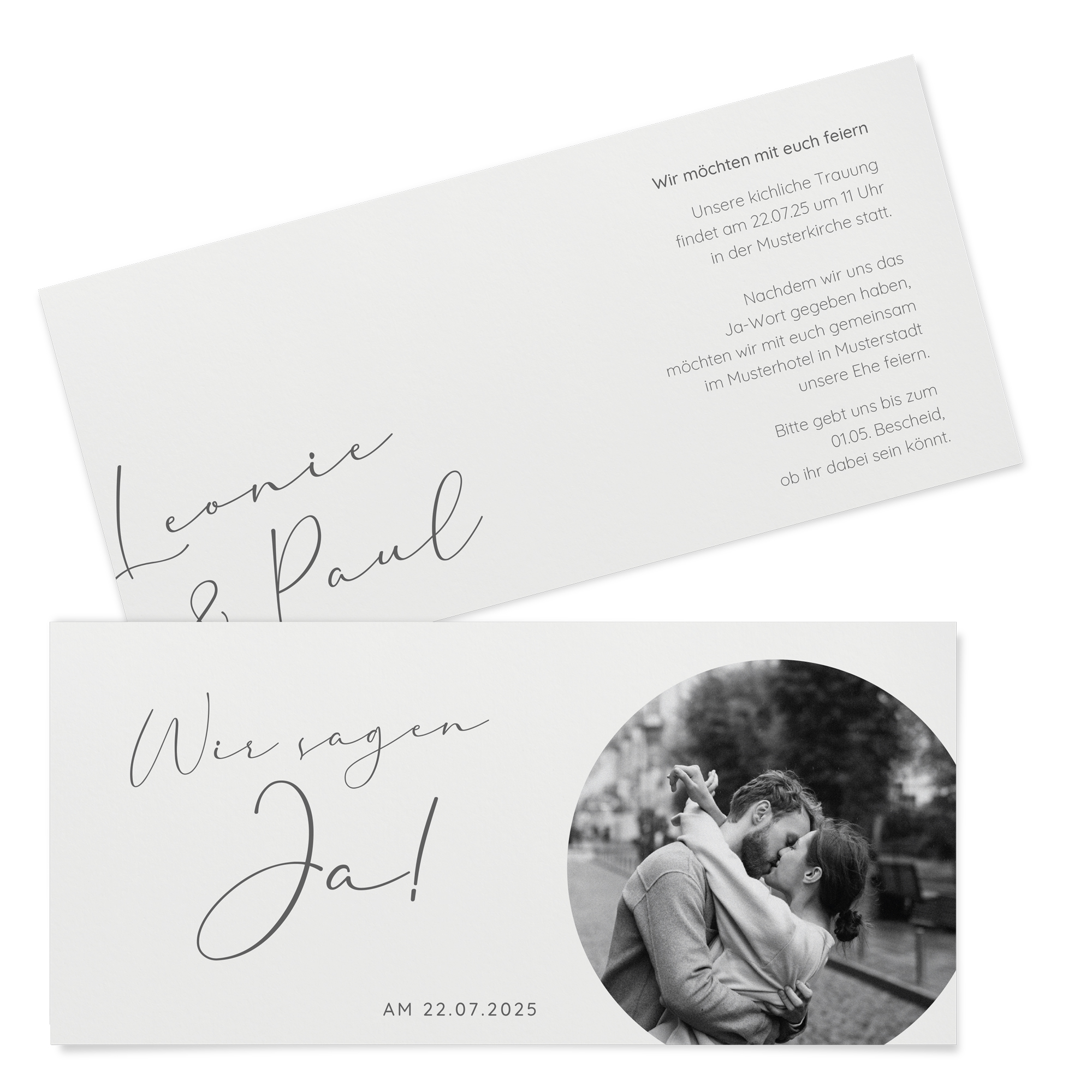 Postkarten DIN lang im Querformat 210 x 98 mm - Minimalistisch "Paris"