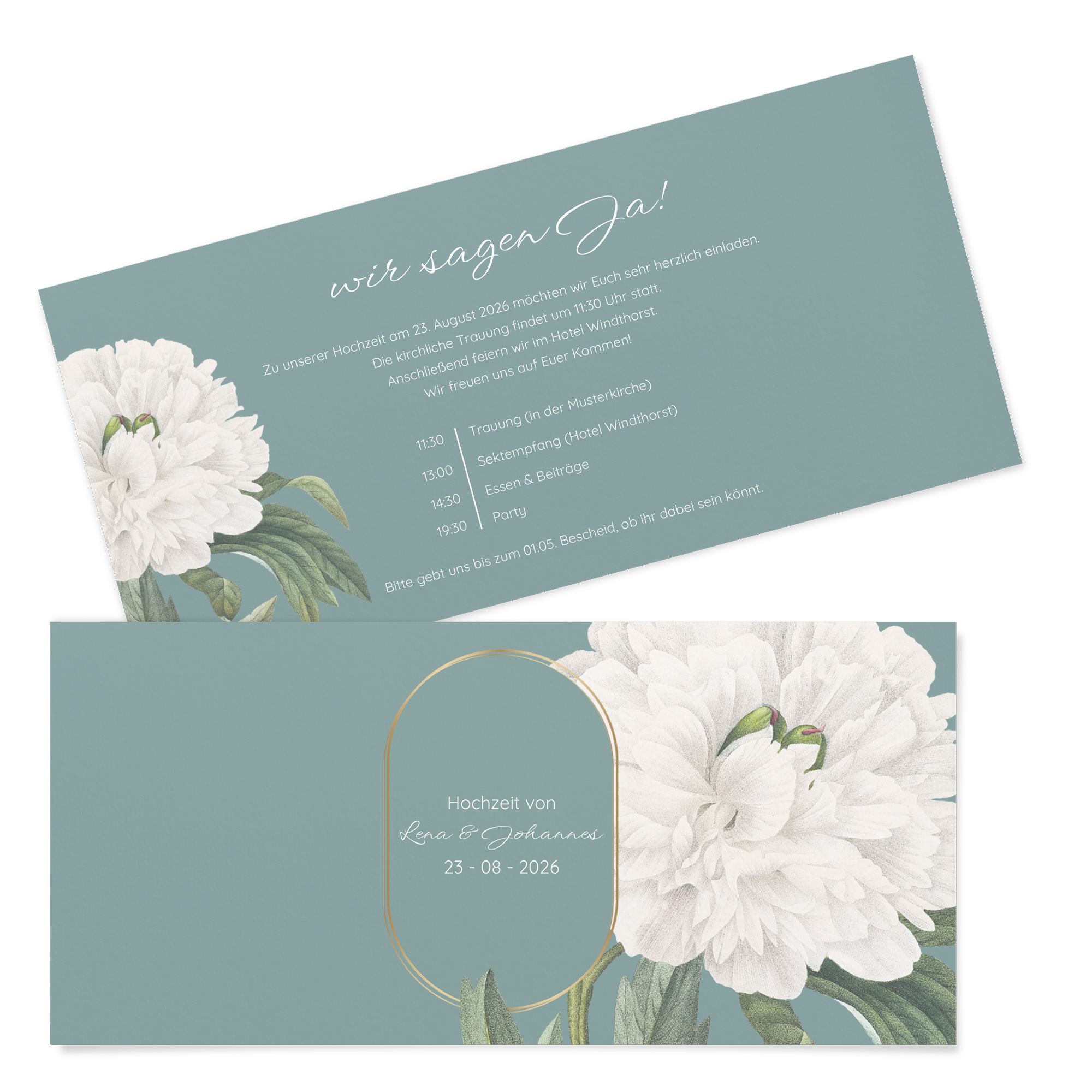 Postkarten DIN lang im Querformat 210 x 98 mm - Vintage "Floral Epoque"