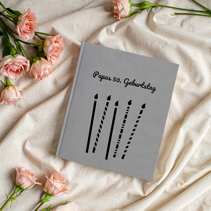 Gästebuch Geburtstag Silbergrau