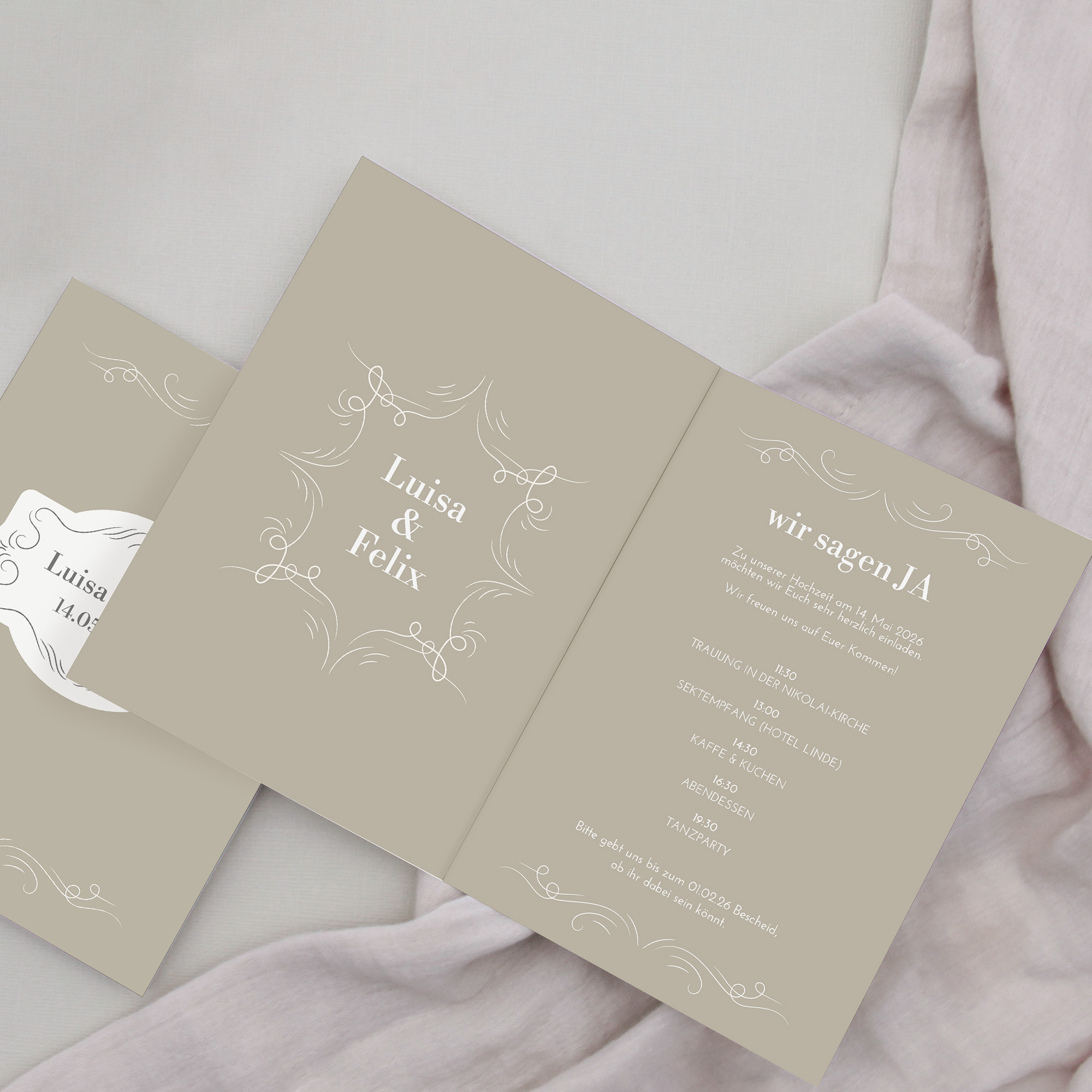 Klappkarte DIN A6 im Hochformat - Vintage - "Antique Peony"